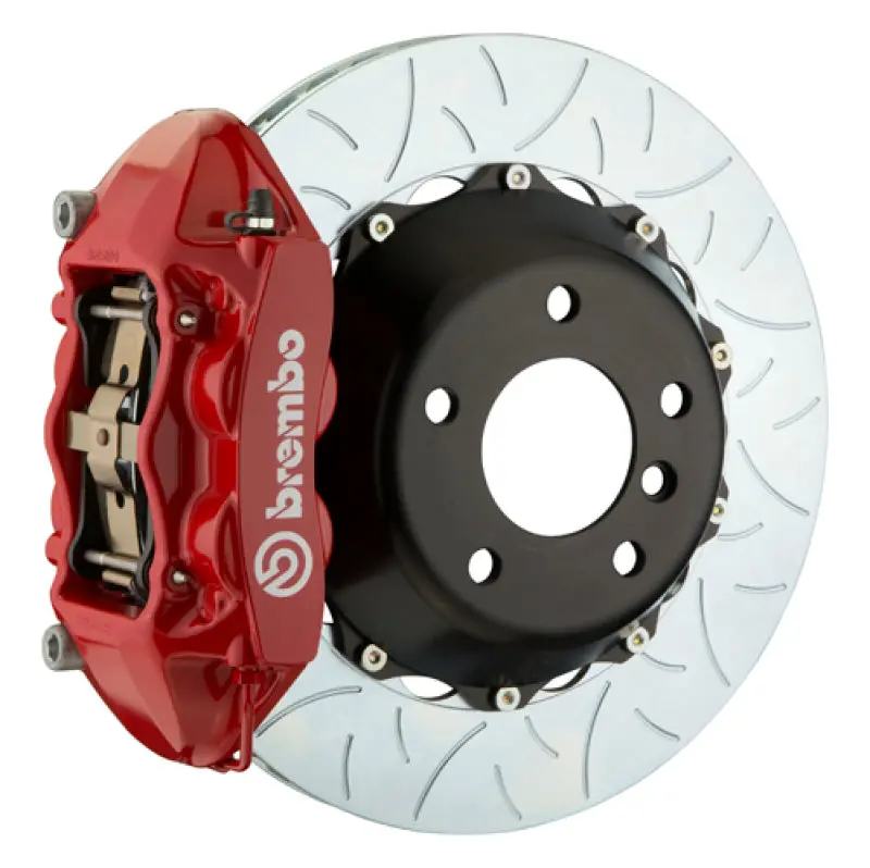 Brembo 84-87 Testarossa Rear Gt Bbk 4 Piston Cast 380X28 2Pc Rotor Slotted Type-3-Red 1