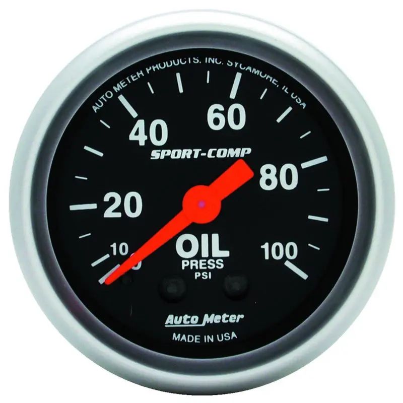 Autometer Sport Comp 52Mm Mechanical 0-100 Psi Oil Pressure Gauge 1