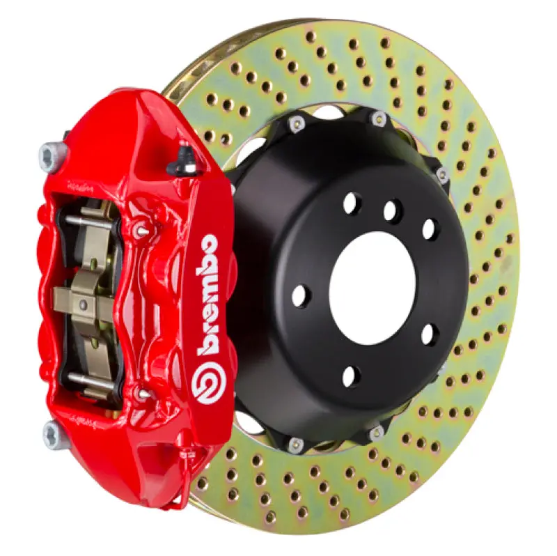 Brembo Gt Big Brake Kit For 2004–2011 Ferrari 612 Scaglietti – Rear 4-Piston Calipers, 380X28Mm Drilled 2-Piece Rotors (Red Finish) 1