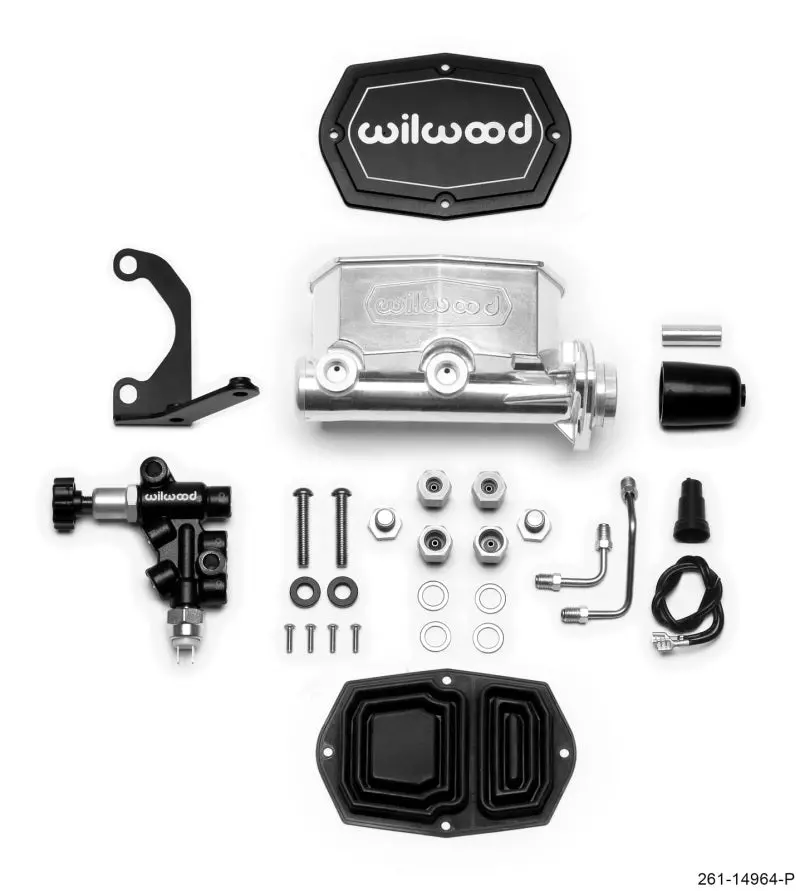 Wilwood Compact Tandem Master Cylinder – 1.12-Inch Bore With Mounting Bracket And Proportioning Valve (Ball Burnished Surface) 1