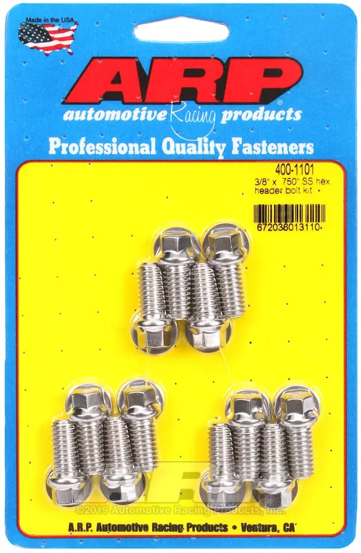 Arp Stainless Steel Hex Header Bolt Kit – 3/8" X 0.750" 1