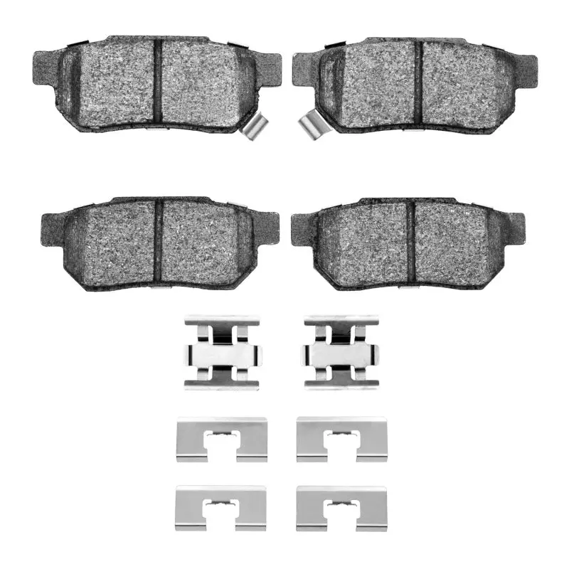 R1 Rear Semi-Metallic Brake Pad & Hardware Kit For 1985–1989 Acura Integra 1