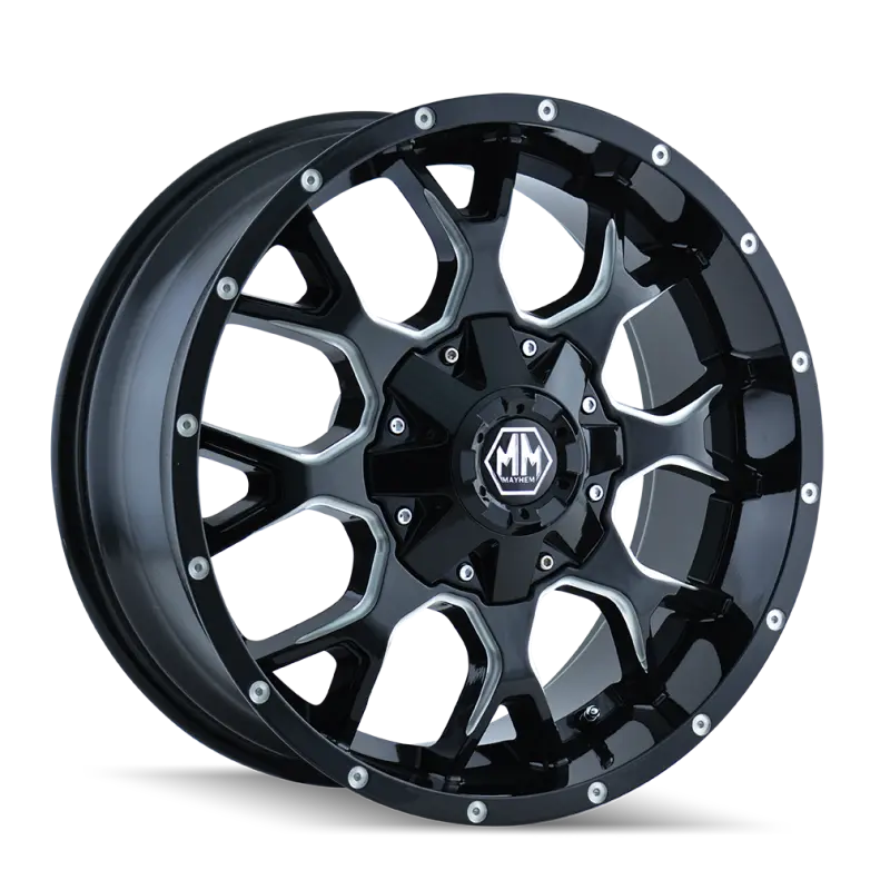 Mayhem Warrior 20X10 Gloss Black Milled Wheel – 8X170 Bolt Pattern, -25Mm Offset, 125.2Mm Hub Bore 1