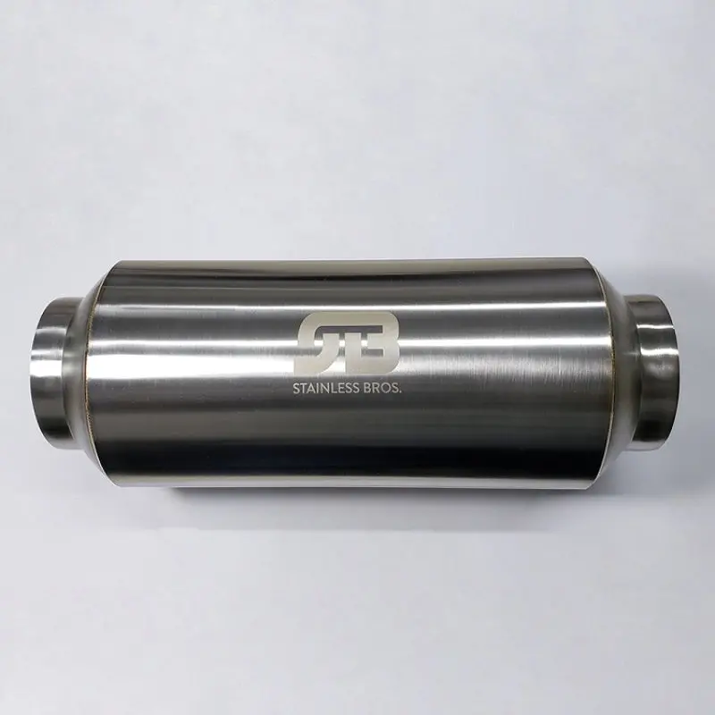 Stainless Bros 3.0″ Diameter × 17.0″ Oal Polished Lightweight Performance Muffler 1